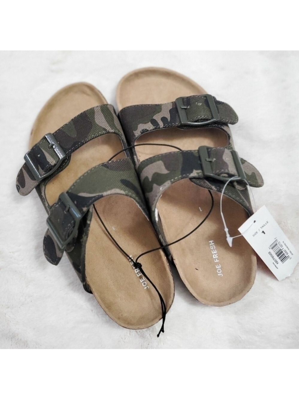 Joe Fresh Camo Double Strap Slide Sandals Little Kid 1